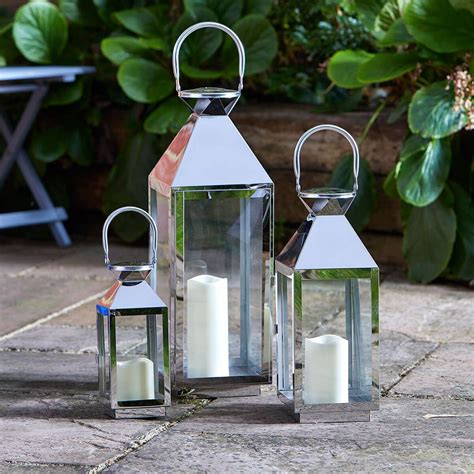 modern stainless steel box lantern|Stainless Steel Lanterns & Lighting You'll Love .